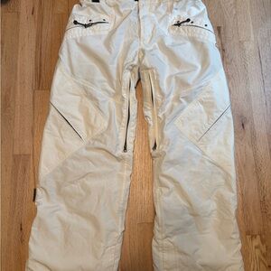 Women's White Turbine Ski/Snow Pants Sz Large Adjustable Waist